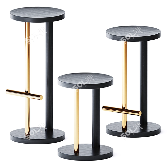 Sleek Spot Stools in Multiple Heights 3D model image 3