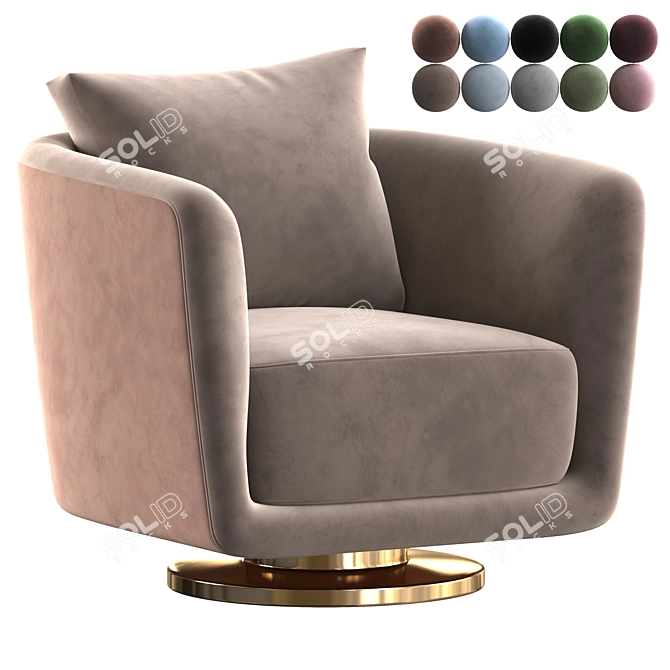 Elegant Julie Armchair by Fendi 3D model image 1