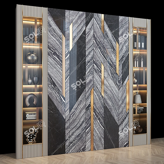 Modern Wooden Cabinet - 0301 3D model image 2