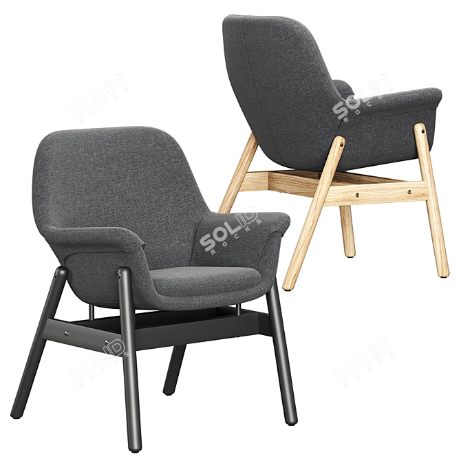 Stylish Vedbo Chair & Table Set 3D model image 3