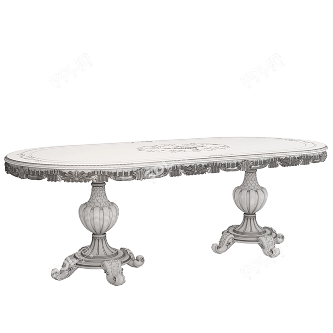 Handcrafted Dining Table: Bella Grand Romano 3D model image 3