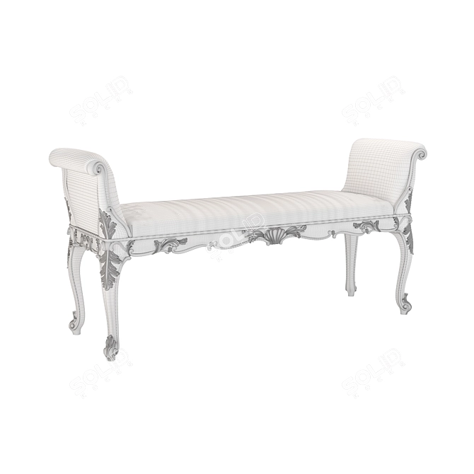 Romano Home Josephine Bench with Railing: Handcrafted Elegance 3D model image 3