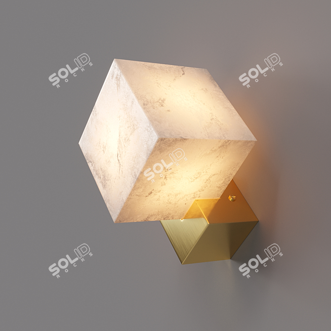 Sleek Cube Wall Lamp 3D model image 1