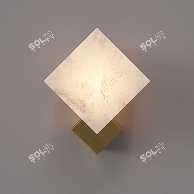 Sleek Cube Wall Lamp 3D model image 2