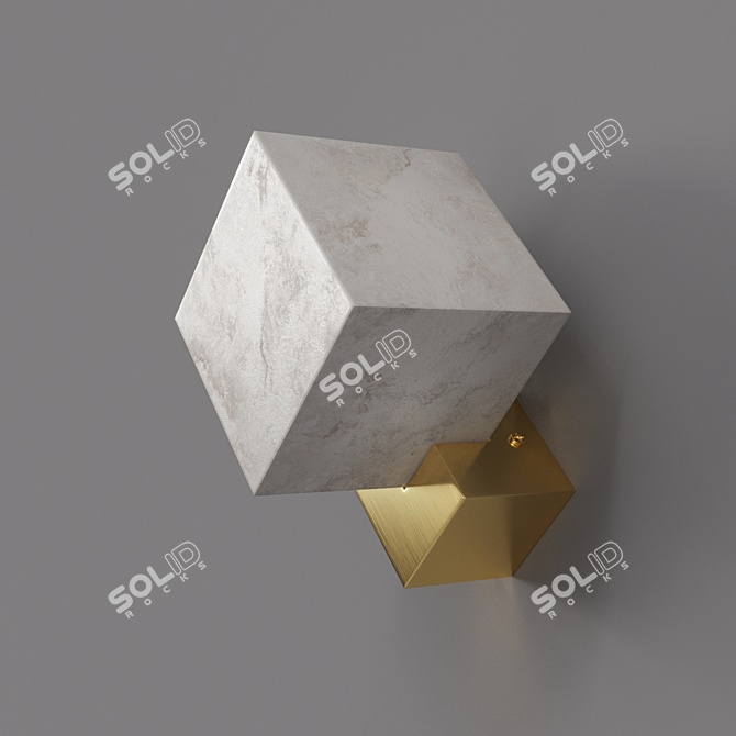 Sleek Cube Wall Lamp 3D model image 3