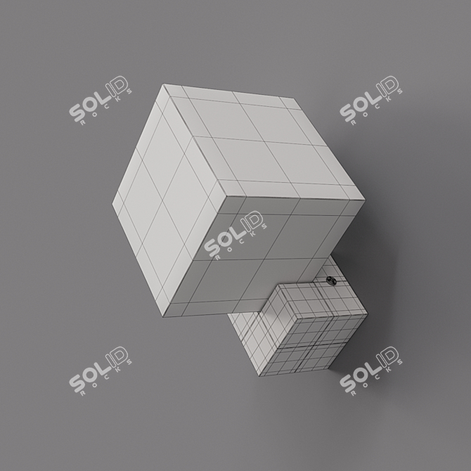 Sleek Cube Wall Lamp 3D model image 4