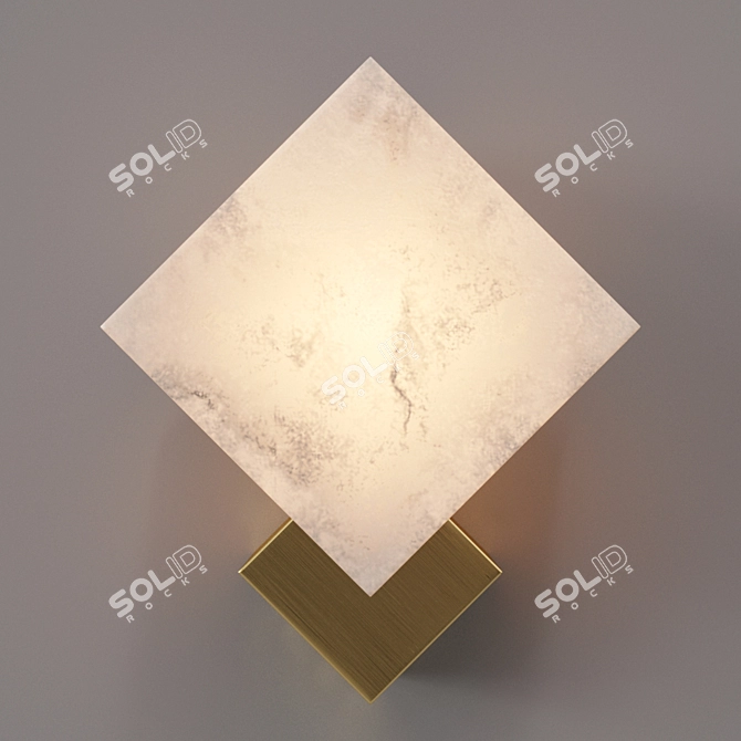 Sleek Cube Wall Lamp 3D model image 5