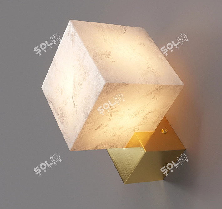 Sleek Cube Wall Lamp 3D model image 6