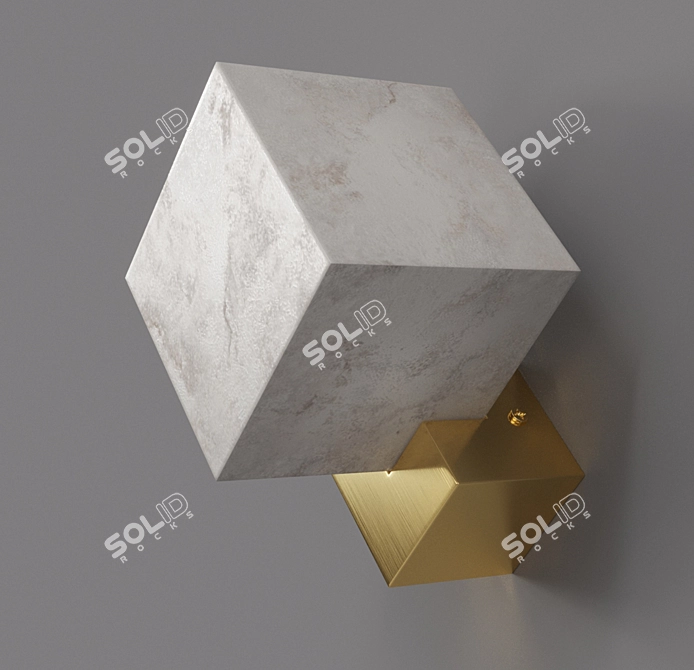 Sleek Cube Wall Lamp 3D model image 7