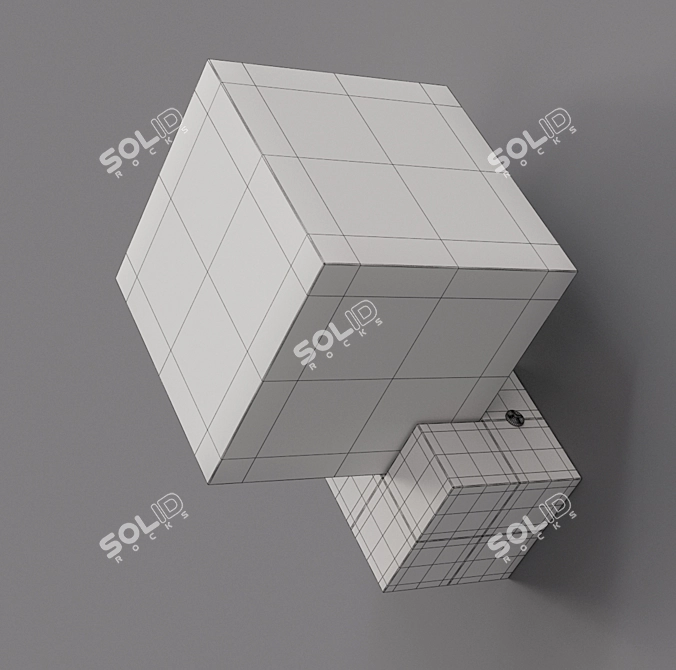 Sleek Cube Wall Lamp 3D model image 8