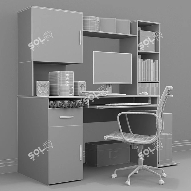 Modern Office Essentials 3D model image 5