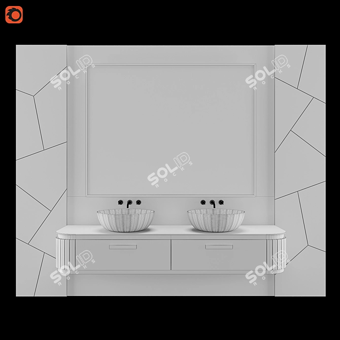 Elegant Wash Basin 07 3D model image 3