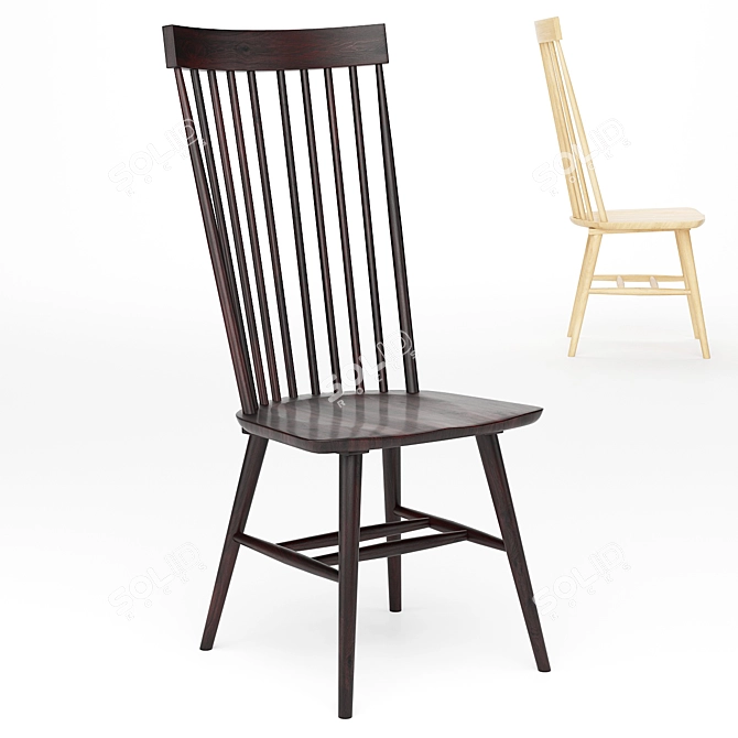 Kamron High Back Windsor Chair: Elegant & Timeless 3D model image 1