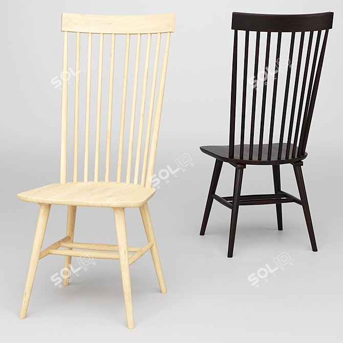 Kamron High Back Windsor Chair: Elegant & Timeless 3D model image 2