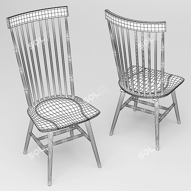 Kamron High Back Windsor Chair: Elegant & Timeless 3D model image 5