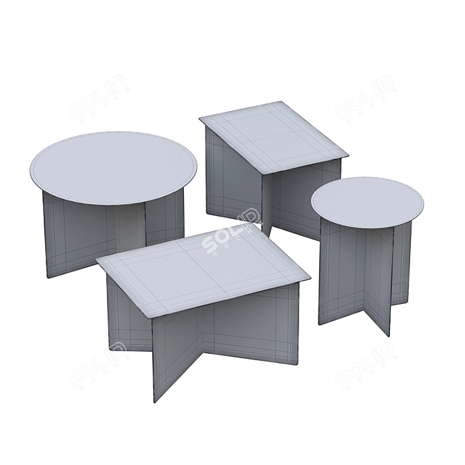 HK Living Metal Side Tables Collection 3D model image 4