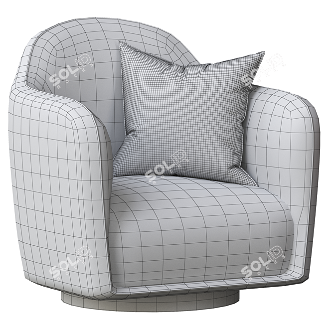 Elegant Longhi Vivienne Armchair 3D model image 5