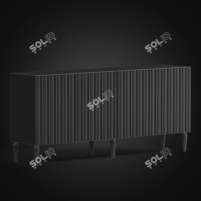 Elegant German Silver Console Table 3D model image 4