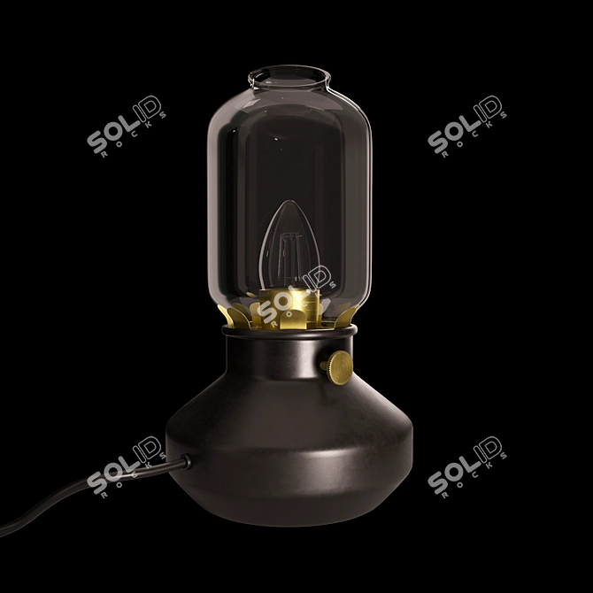 Vintage-Style Kerosene Table Lamp 3D model image 3