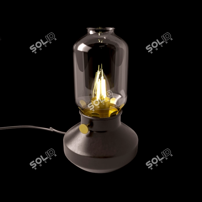 Vintage-Style Kerosene Table Lamp 3D model image 4