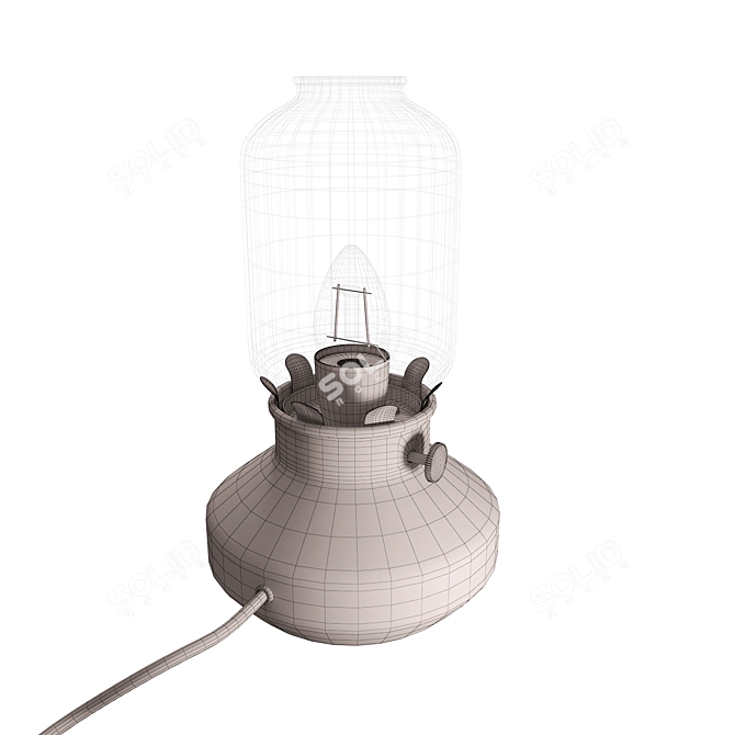 Vintage-Style Kerosene Table Lamp 3D model image 5