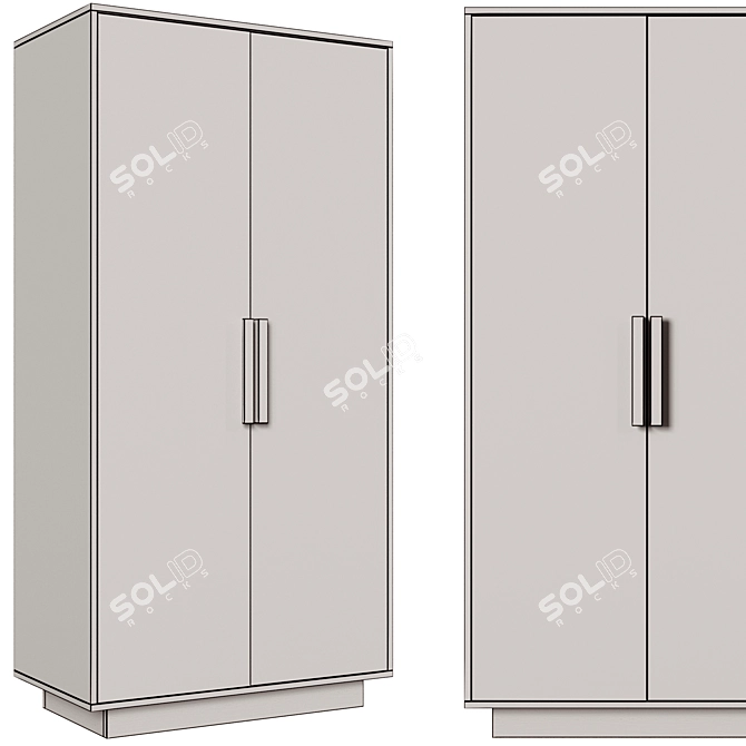 Stylish 2-Door Fabi Wardrobe 3D model image 2