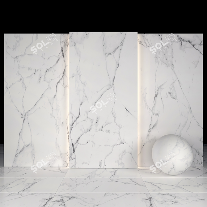 Carrara Marble Texture Collection 3D model image 1