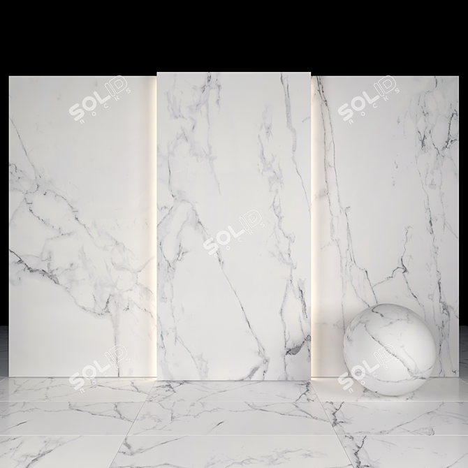 Carrara Marble Texture Collection 3D model image 2