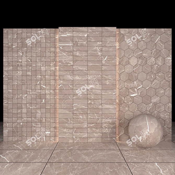 Gray Marble Texture Pack 3D model image 3