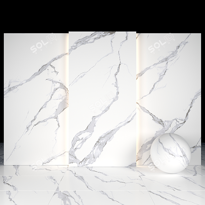 Elegant Statuario Hexa Marble: Perfect for Versatile Designs 3D model image 1