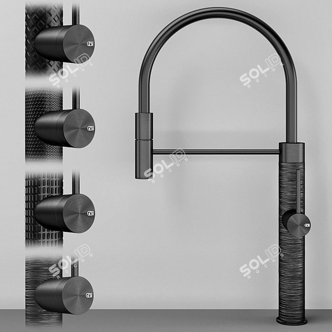 Gleaming Gessi 316 Faucet Set 3D model image 9