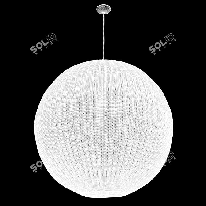HKLiving Bamboo Pendant Ball Lamp - Stylish Lighting Solution 3D model image 4