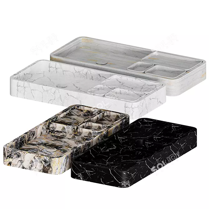 Kreoo Bento: Innovative Marble Sink 3D model image 3