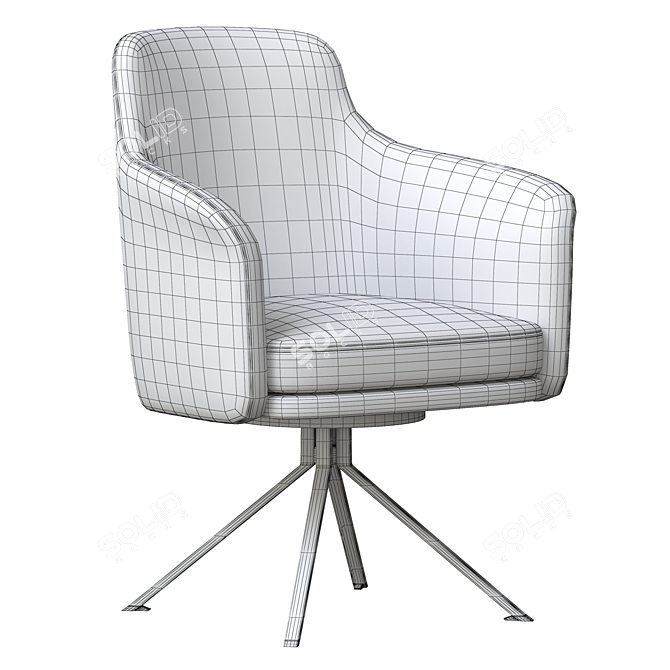 Elegant Stanford Swivel Chair 3D model image 4