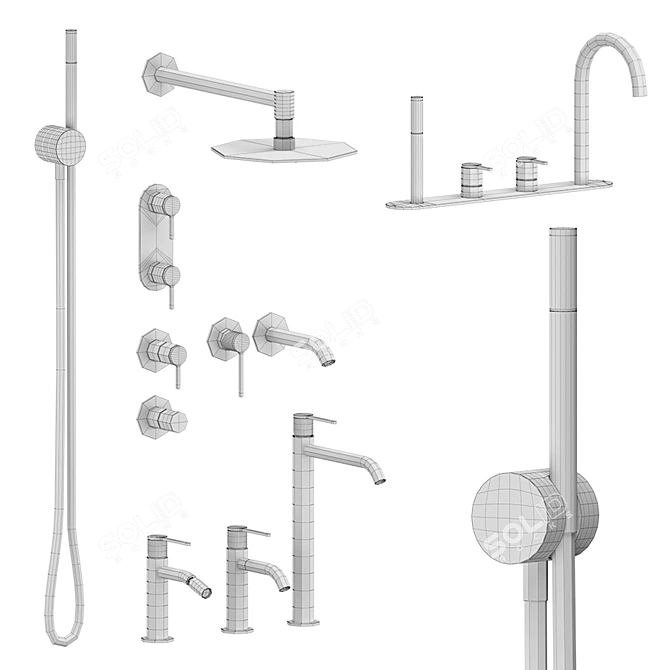 Title: Innovo Collection Plumbing Set 3D model image 7