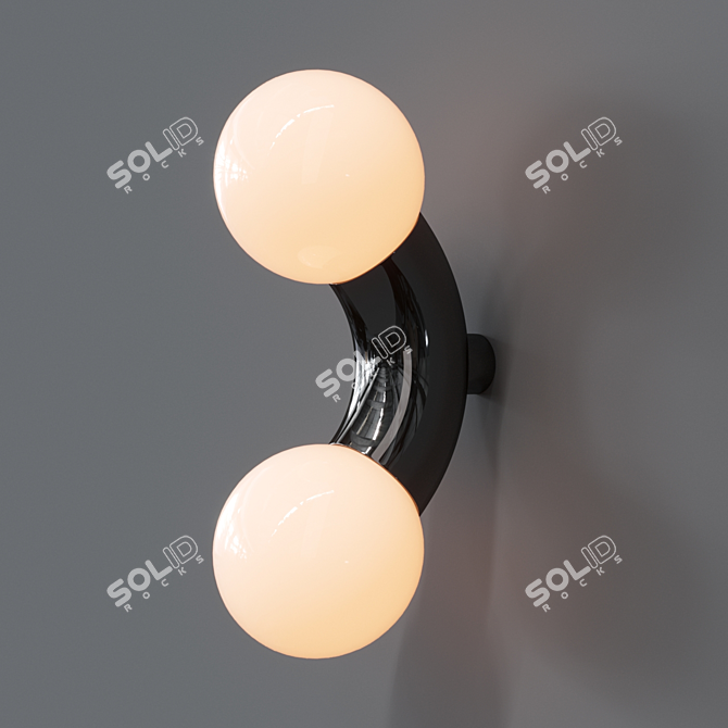 Elegant Vine-shaped Wall Sconce 3D model image 2