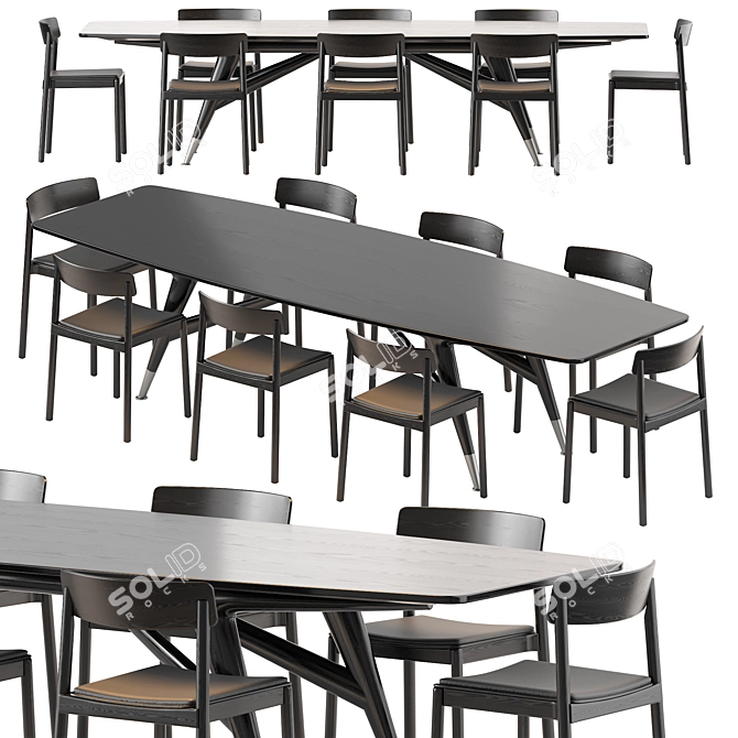 Elegant D.859.1 Table & Chair 3D model image 3