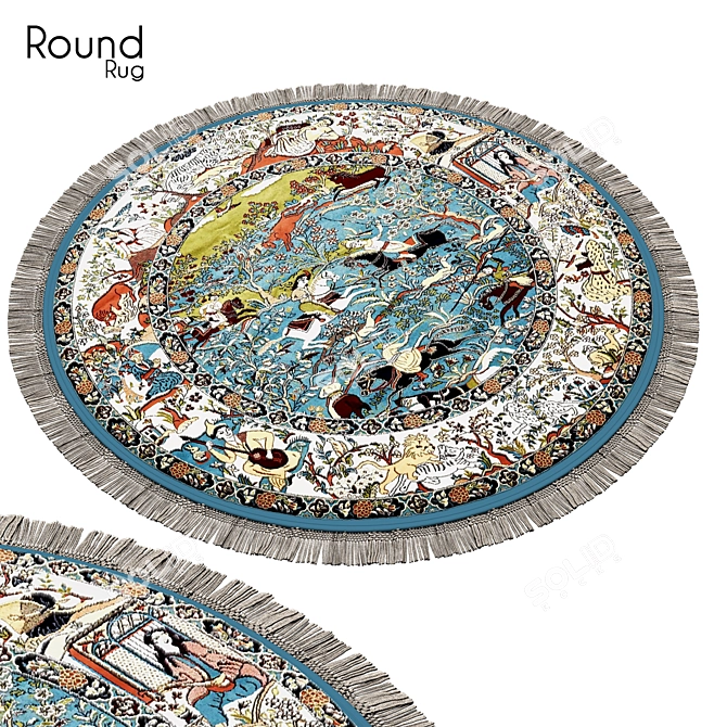 Round Rug 37: Stylish and Durable 3D model image 1