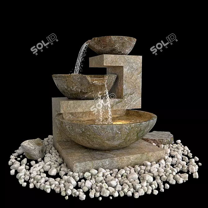 Simulated Water Fountain for ProOptimizer Modifications 3D model image 1