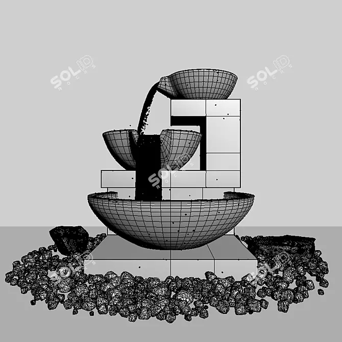 Simulated Water Fountain for ProOptimizer Modifications 3D model image 3