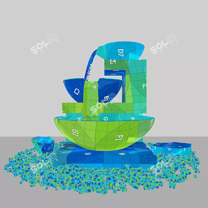 Simulated Water Fountain for ProOptimizer Modifications 3D model image 4