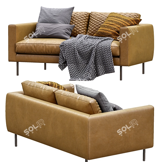 Luxury Moooi Boutique Leather Sofa 3D model image 3