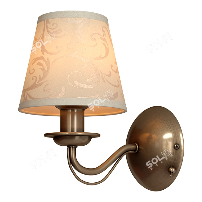 Classic Metal Wall Lamp with Switch 3D model image 2