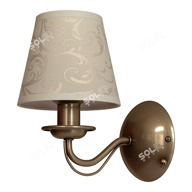 Classic Metal Wall Lamp with Switch 3D model image 4