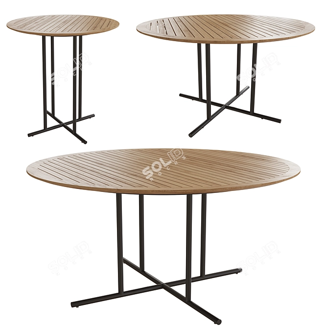 WHIRL Round Dining Table: Stylish and Functional 3D model image 1