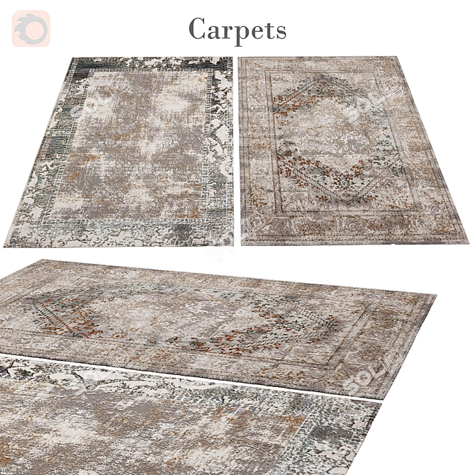 Stylish Poly Vets Rug 3D model image 1