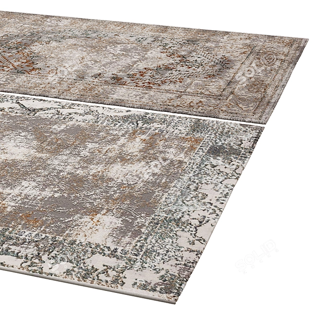 Stylish Poly Vets Rug 3D model image 2