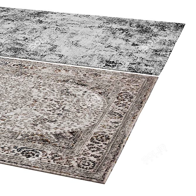 Elegant 280cm Rug: 3,888 Polys, 4,004 Vets 3D model image 2