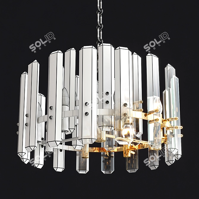 Rustic Elegance: Bonnington Chandelier 3D model image 2