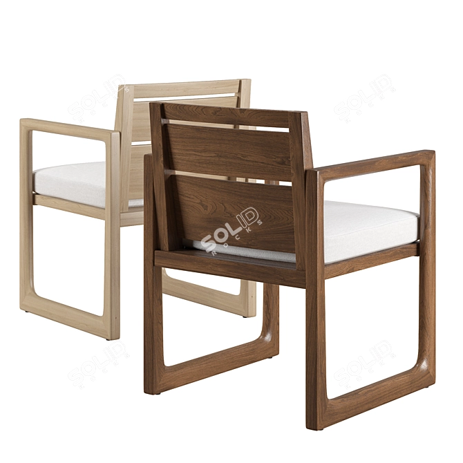 Sophisticated RH Navaro Dining Armchair 3D model image 3